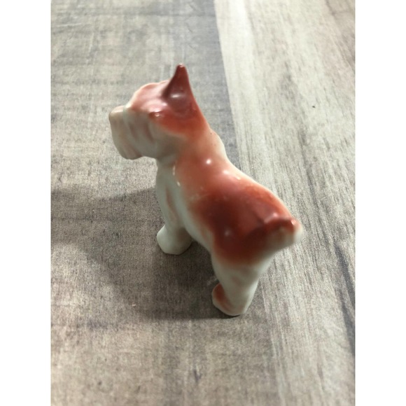 Vintage French Terry Porcelain Dog Brown and White Figurine (ava) - Picture 2 of 2